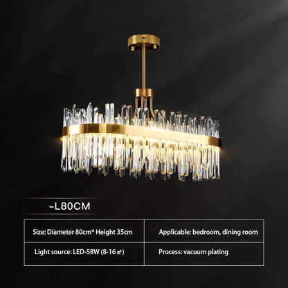 DecorBites™ Crystal Chandeliers: Round LED Luxury Ceiling Pendant Lights for Elegant Home Decor.