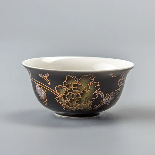 DecorBites™ Chinese Golden Dragon Tea Cup - Porcelain Ceramic Mug Set Vintage Teacup