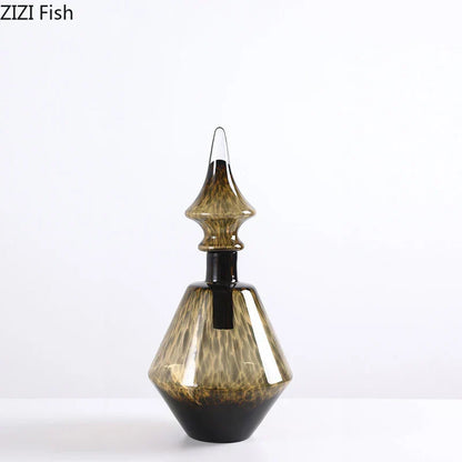 DecorBites™ Leopard Print Glass Vase: Creative Flower Arrangement for Aesthetic Room Decor