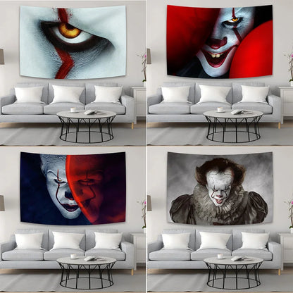 Decobites Halloween Psychedelic Tapestry Curtains for Horror Movie Home Decoration