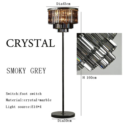DecorBites™ Crystal Floor Lamp: Modern Nordic Design for Luxury Living Room Decor