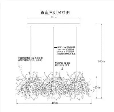 DecorBites™ LED Stainless Steel Chandelier Pendant Lights for Modern Home Decor Lighting