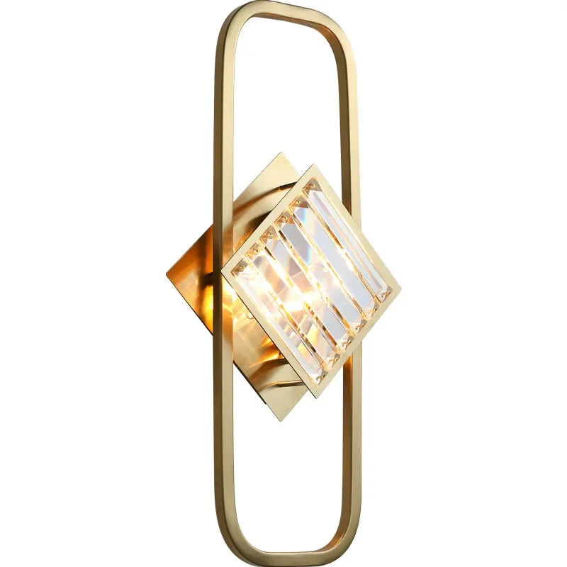 DecorBites™ Crystal Gold Wall Lamp for Bedroom, Living Room, and Study Room
