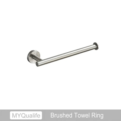DecorBites™ Brushed Gold Bathroom Hardware Set: Towel Bar, Paper Holder, Robe Hook
