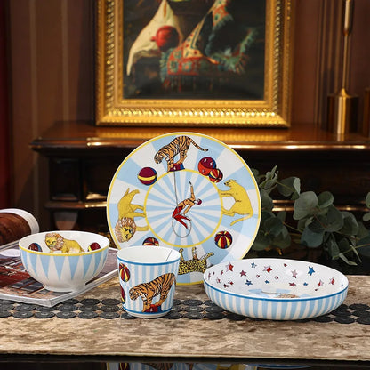 DecorBites™ Circus Troup Kids Tableware Set - Plates, Bowls, Cup, Pot, Dish - Children's Gift