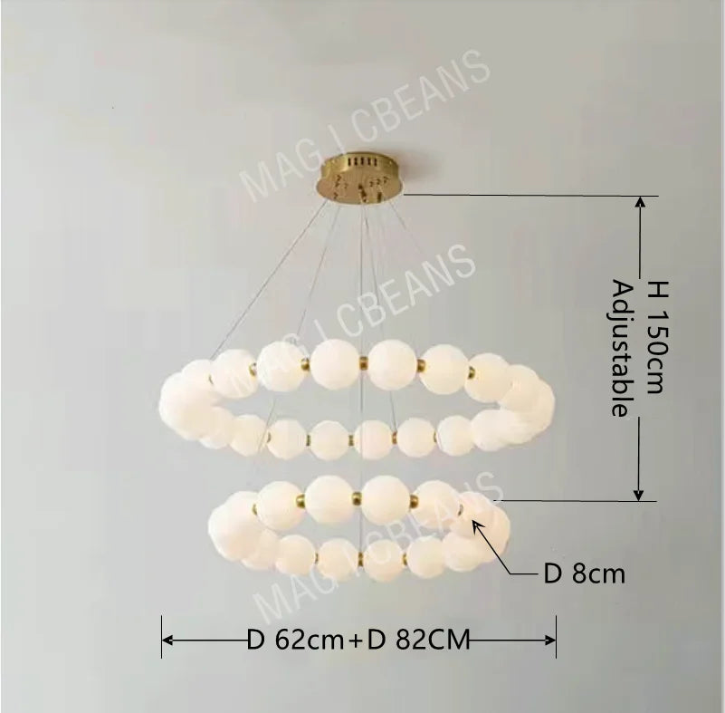 Nordic Magic Bean Round Gold Pendant Light