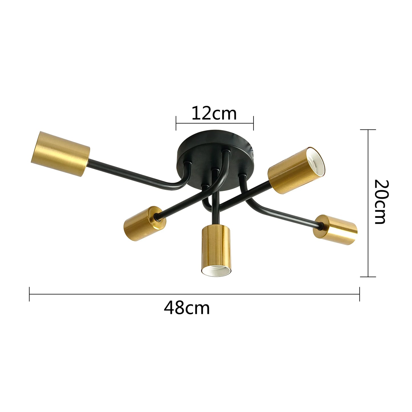 DecorBites™ Brass Ceiling Light: Modern Restaurant Home Decor, E27 Bedroom Kitchen Living Room Fixture
