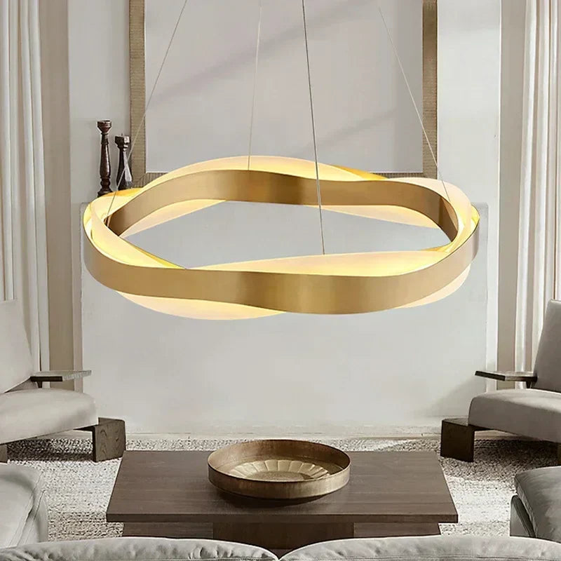 DecorBites™ Elegant Black Circle Chandeliers | Luxury Acrylic Pendant Light for Home Living Room