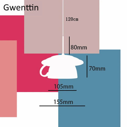 DecorBites™ Ceramic Cup Pendant Light: Stylish LED Hanging Lamp for Home Decor and Kitchen