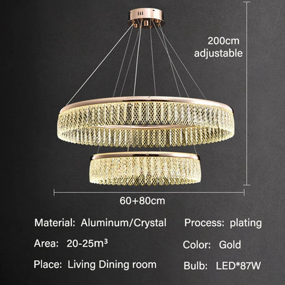 DecorBites™ Crystal Chandelier Luxury LED Lighting for Living Dining Kitchen Bedroom