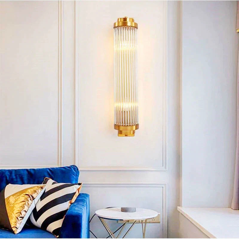 Luces de pared de cristal dorado Decorbites™: Aplique LED moderno para dormitorio, sala de estar y baño