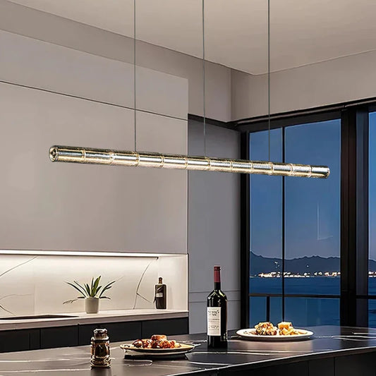 DecorBites™ Glass LED Chandelier: Modern Italian Design for Dining Room, Kitchen Island, or Home Luxury