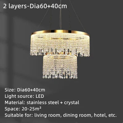 Lámpara de araña de cristal DecorBites™ con diseño de cascada para vestíbulo, comedor, hotel o decoración del hogar.