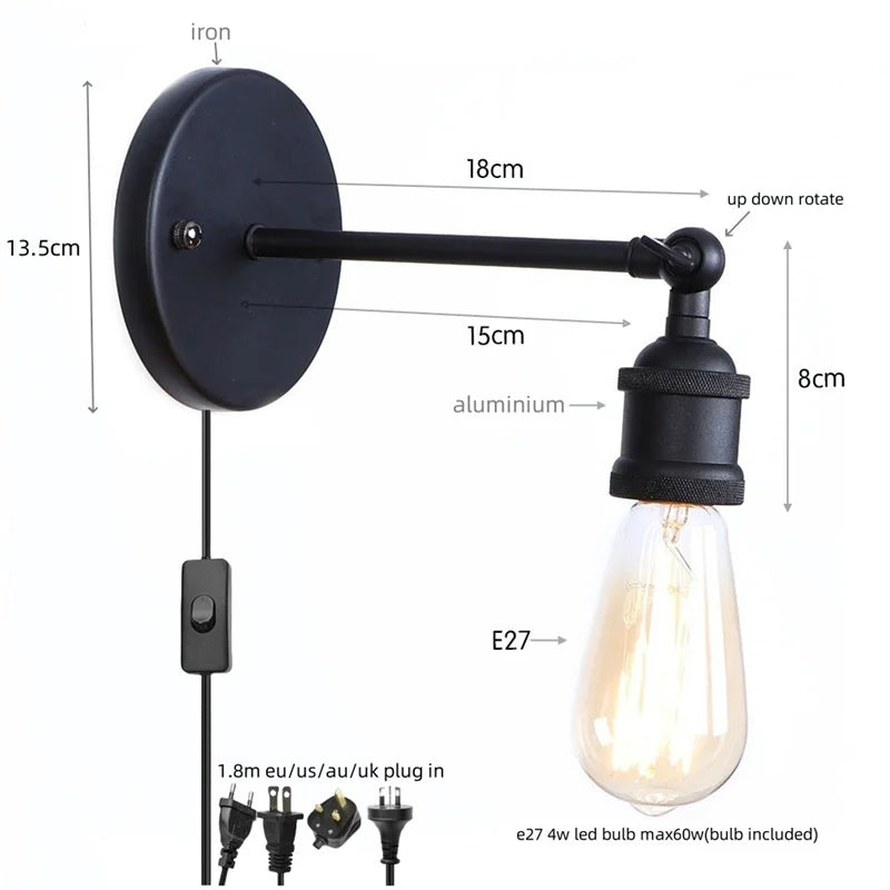 Decorbites™ Gold Vintage Eisen LED Wandlampe für Innenraumdekoration - Retro Einfache Leuchte