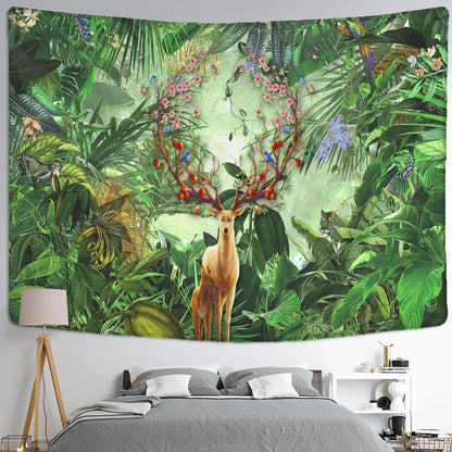 Decobites Elk Tapestry Wall Hanging Mystical Starry Sky Home Decor