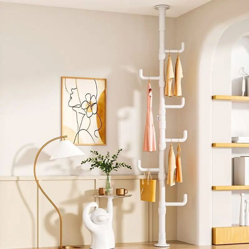 DecorBites™ Clothing Storage Hanging Rail Coat Rack for Bedroom and Living Room