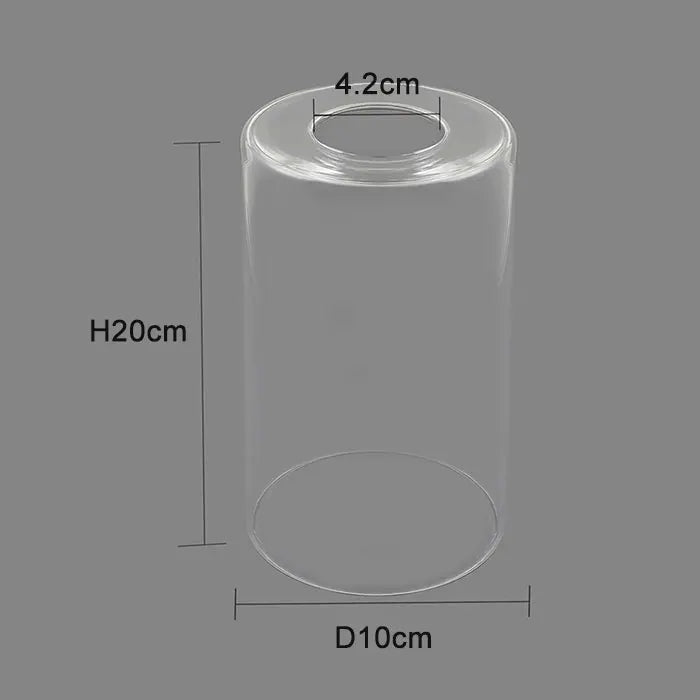 DecorBites™ Clear Glass Cylinder Lamp Shade for E27 E26 Socket - Vanity Chandelier Floor Light