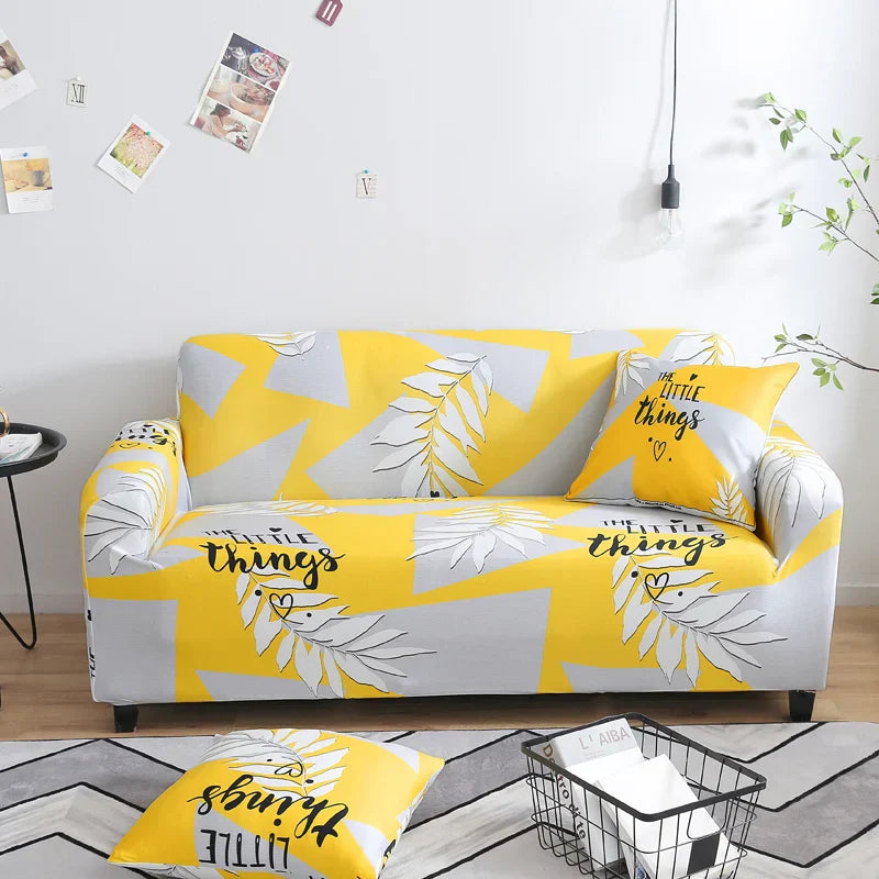 Decobites Printed Stretch Sofa Cover Slipcover for 3 Seater Couch Home Protector