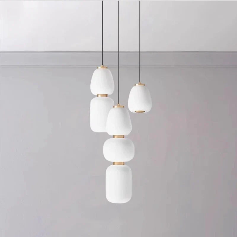 DecorBites™ Glass Ball Pendant Light: Modern Milky White LED Hanging Lamp for Dining Table