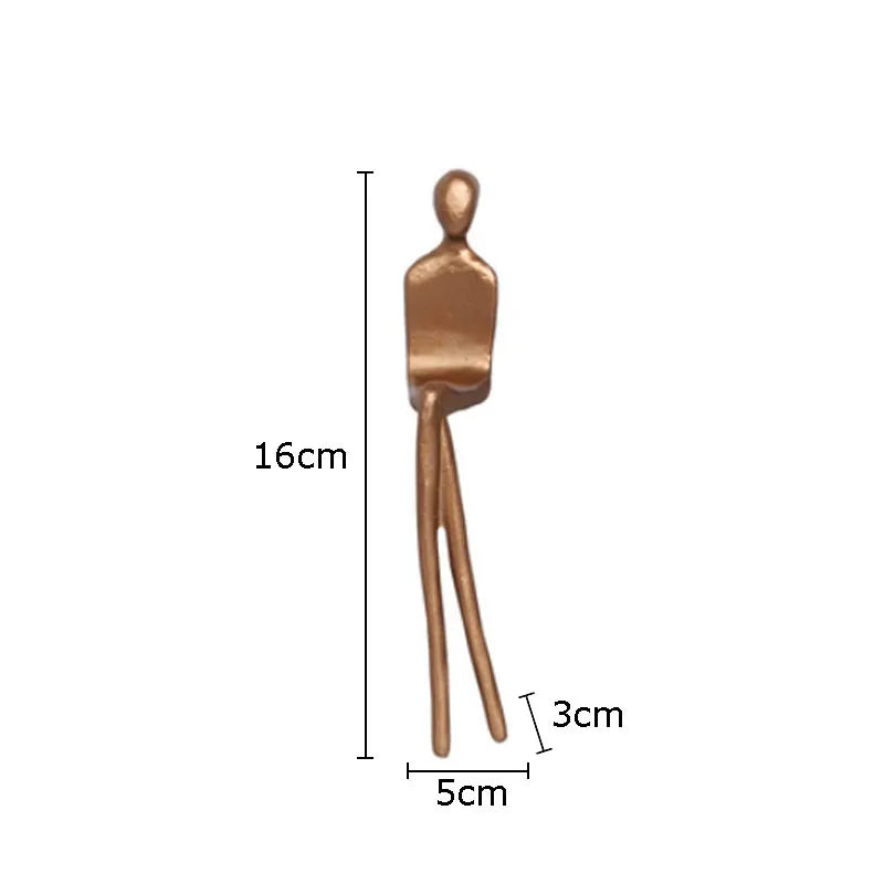 DecorBites™ Gold Plated Figure Sculpture Set | Abstract Desk Decoration | Character Statue