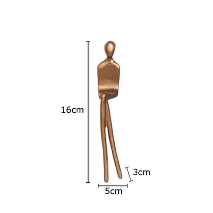 DecorBites™ Gold Plated Figure Sculpture Set | Abstract Desk Decoration | Character Statue