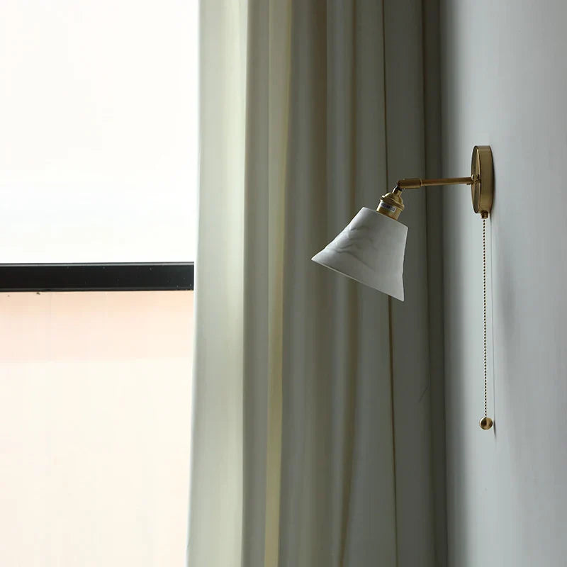 DecorBites™ Ceramic LED Wall Light with Pull Chain Switch, Nordic Modern Design