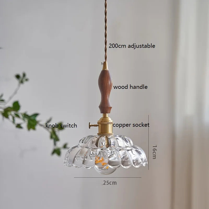 DecorBites™ Japanese Vintage Glass LED Pendant Lamp for Home Decor