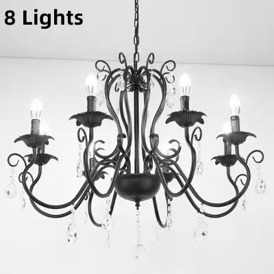 ثريا DecorBites™ المعدنية باللونين الأسود والأبيض مع قلادات كريستالية لإضاءة منزلية أنيقة