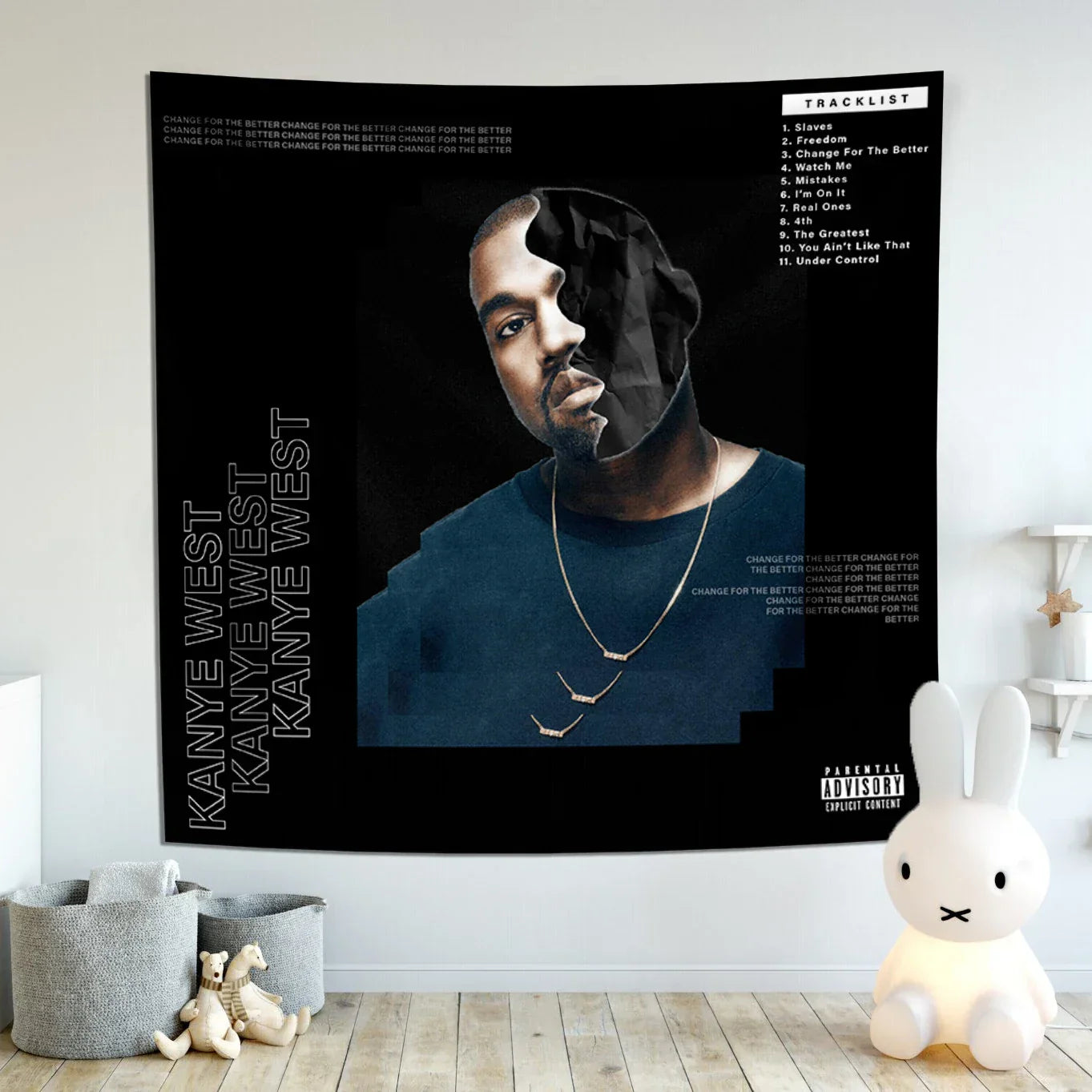 DecorBites™ Kanye's West Wall Tapestry: Music Album Cover Poster for Bedroom Decoration