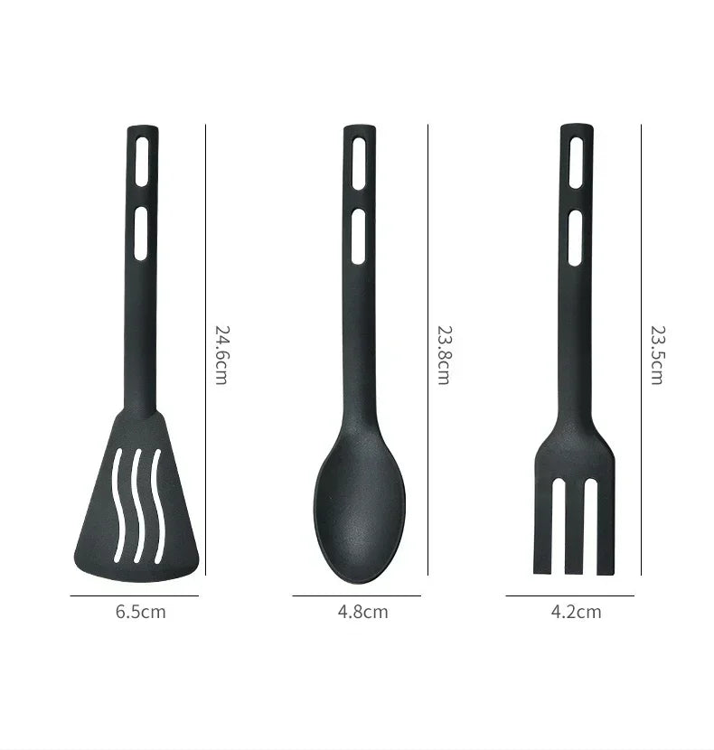 DecorBites™ Kitchen Utensils Set Silicone Spatula Slotted Spoon Portable Camping Cutlery