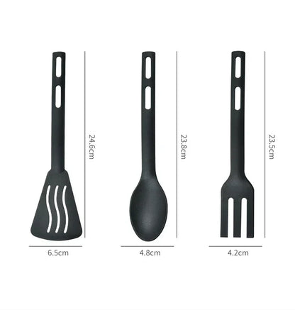 DecorBites™ Kitchen Utensils Set Silicone Spatula Slotted Spoons Flatware Portable Camping