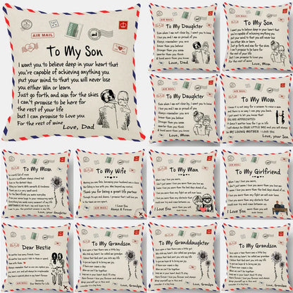 Funda de cojín DecorBites™ Love Mom 45x45cm - Regalo de aniversario familiar - Diseño nórdico