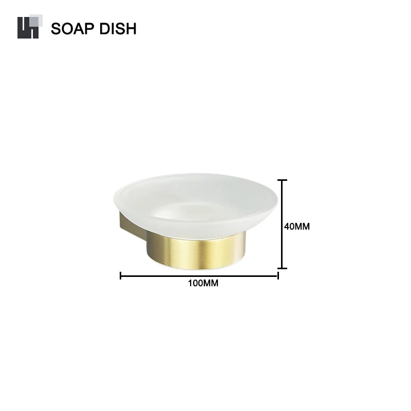 DecorBites™ Gold Bathroom Accessories Set: Towel Bar Rail, Toilet Paper Holder, Towel Rack, Hook