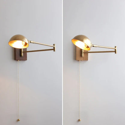 DecorBites™ Canopy LED Wall Light, Walnut Ash Wood, Pull Chain Switch, Left Right Rotate