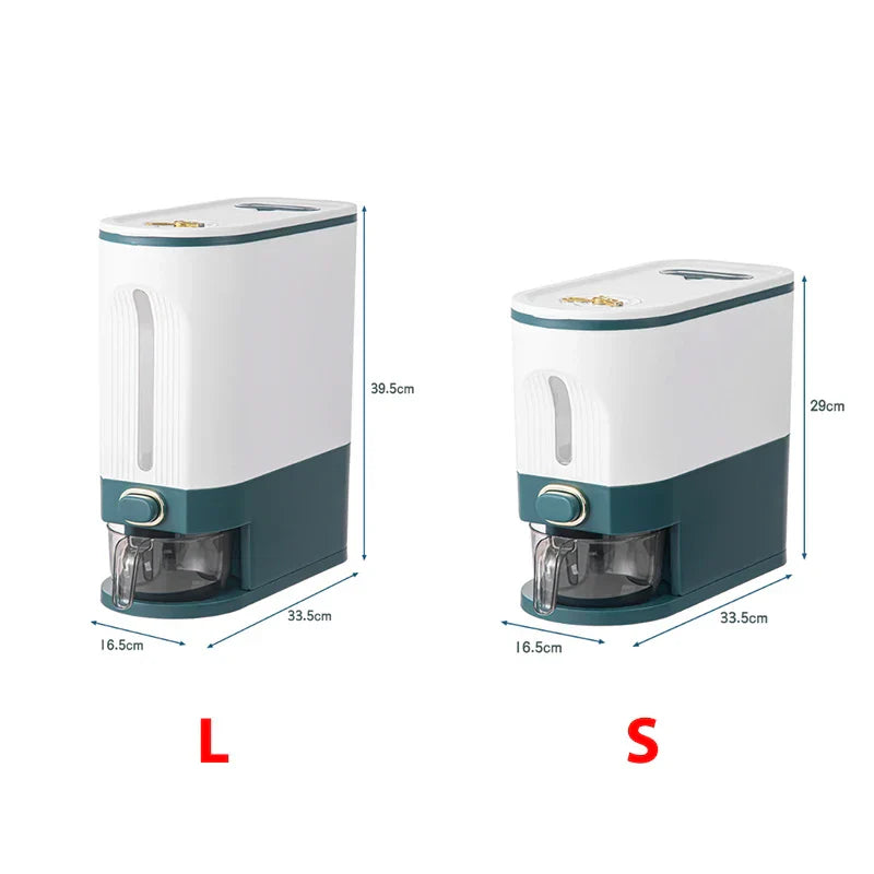 DecorBites™ Large Capacity Rice Dispenser Kitchen Grain Container Moisture Proof Cereal Storage Box