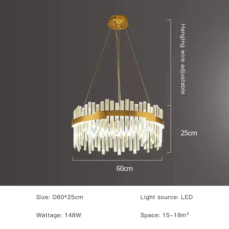 Chandelier de Cristal de Espectro Completo Decorbites™ Gold para Sala, Comedor y Dormitorio