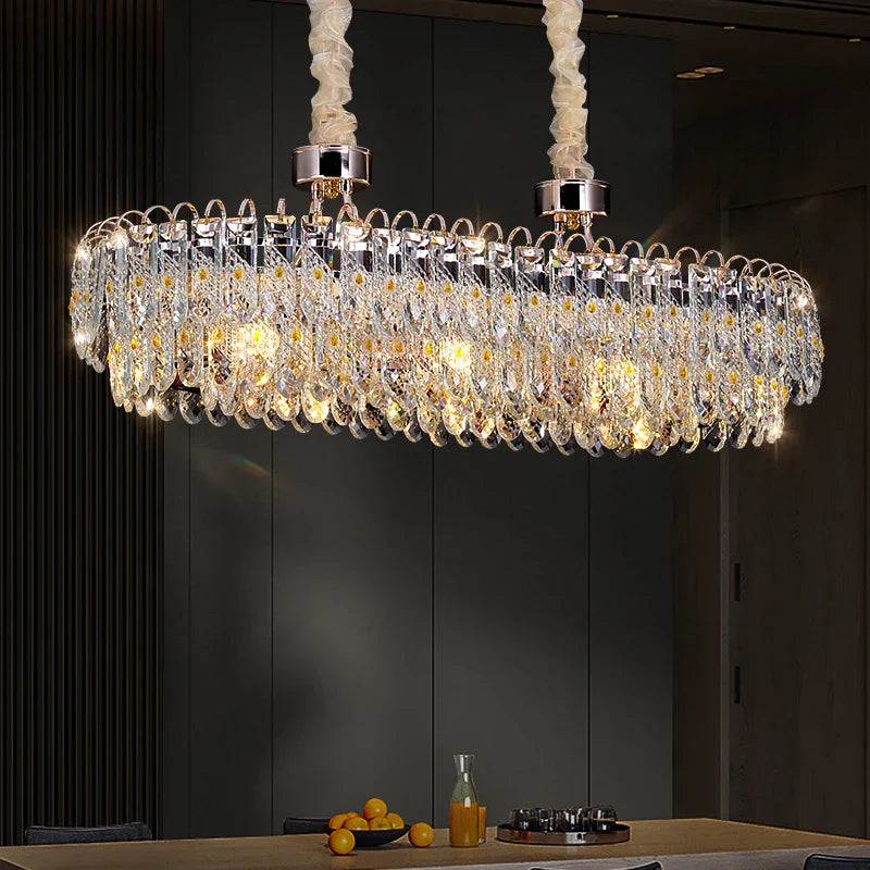 DecorBites™ Crystal Chandelier: Modern Luxury for Living Room, Restaurant, Hotel Lobby