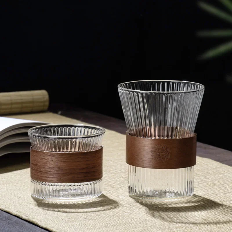 Glass Walnut Tea Cup Set