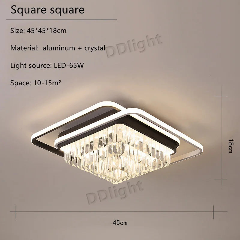 DecorBites™ Crystal Industrial Pendant Lamps Set for Modern Living Room Bedroom Kitchen Decor
