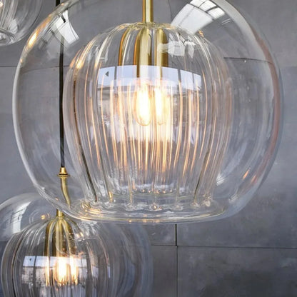 Nordic Glass Pendant Light in Amber or Clear