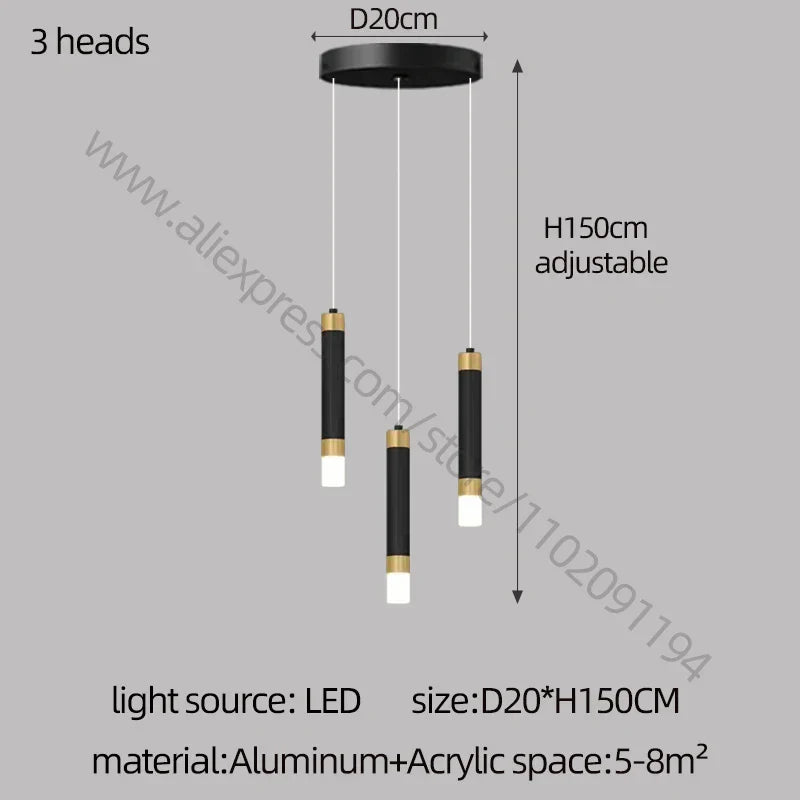 DecorBites™ LED Chandelier: Modern Nordic Acrylic Luxury Lighting for Home Decor