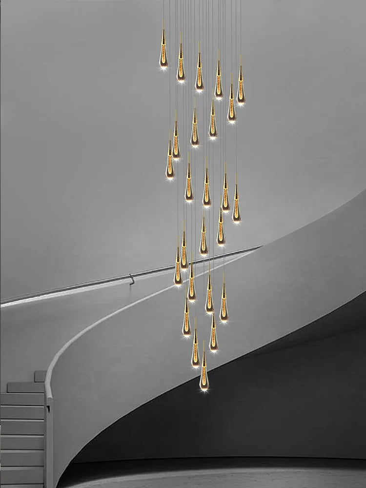 DecorBites™ Crystal Pendant Chandelier for High Ceilings