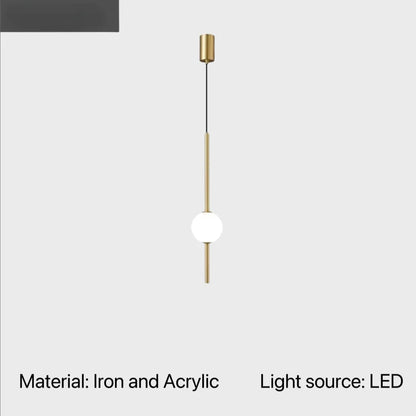 Nordic Acrylic Globe Pendant Light in Black or Gold