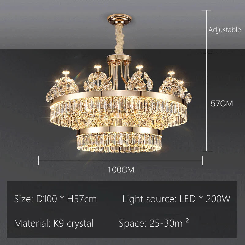 Decorbites™ Luxus-Kristall-Deckenleuchter – Elegante Hängelampe für Wohnzimmer-Dekoration
