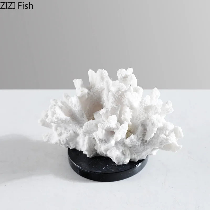 DecorBites™ Coral Resin Sculpture: Modern Desk Decor & Artwork Crafted Landscape Ornaments