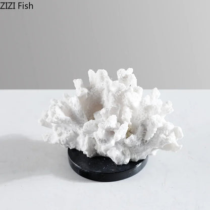 DecorBites™ Coral Resin Sculpture: Modern Desk Decor & Artwork Crafted Landscape Ornaments