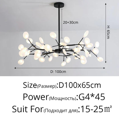 DecorBites™ Branch Shape Firefly Ceiling Chandelier G4 Led Lighting Indoor Hanging Lamp