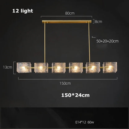 DecorBites™ LED Ripples Glass Chandelier: Modern Luxury for Living Room, Bedroom, Kitchen, Bar