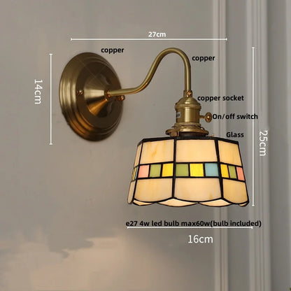 Lámpara de Pared LED Cúbica Decorbites™ para Sala de Estar y Comedor en Cobre y Vidrio Vintage con Espejo E27