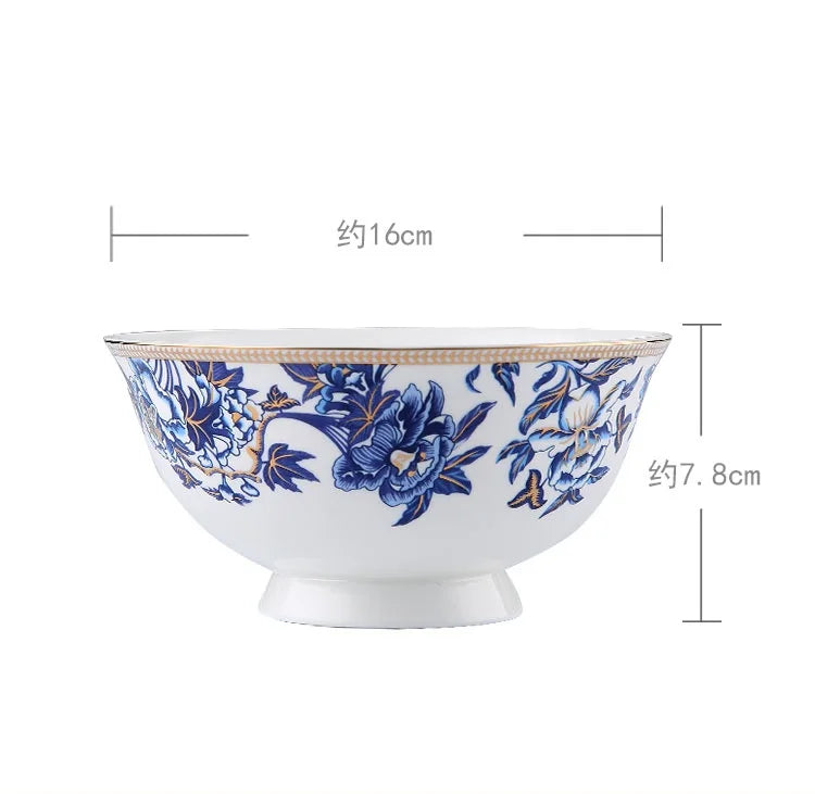 DecorBites™ Blue Lotus Dinnerware & Tea Set